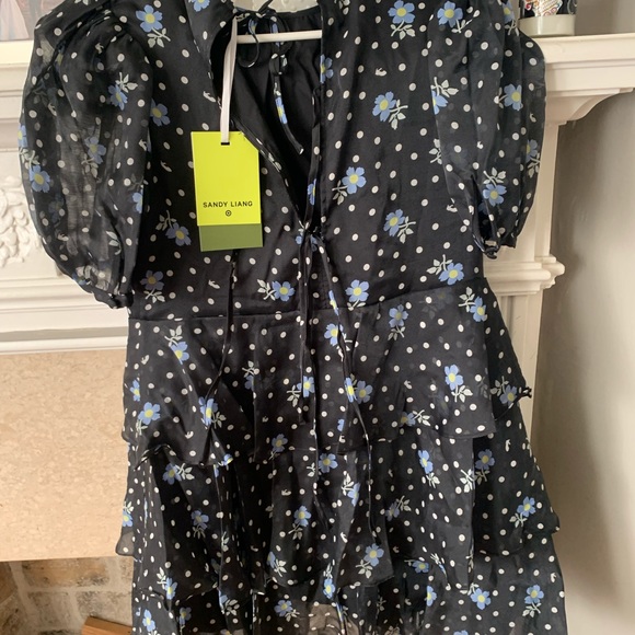 Sandy Liang x Target Short Sleeve Floral Print Tiered Dress Size XS NWT - Picture 3 of 6